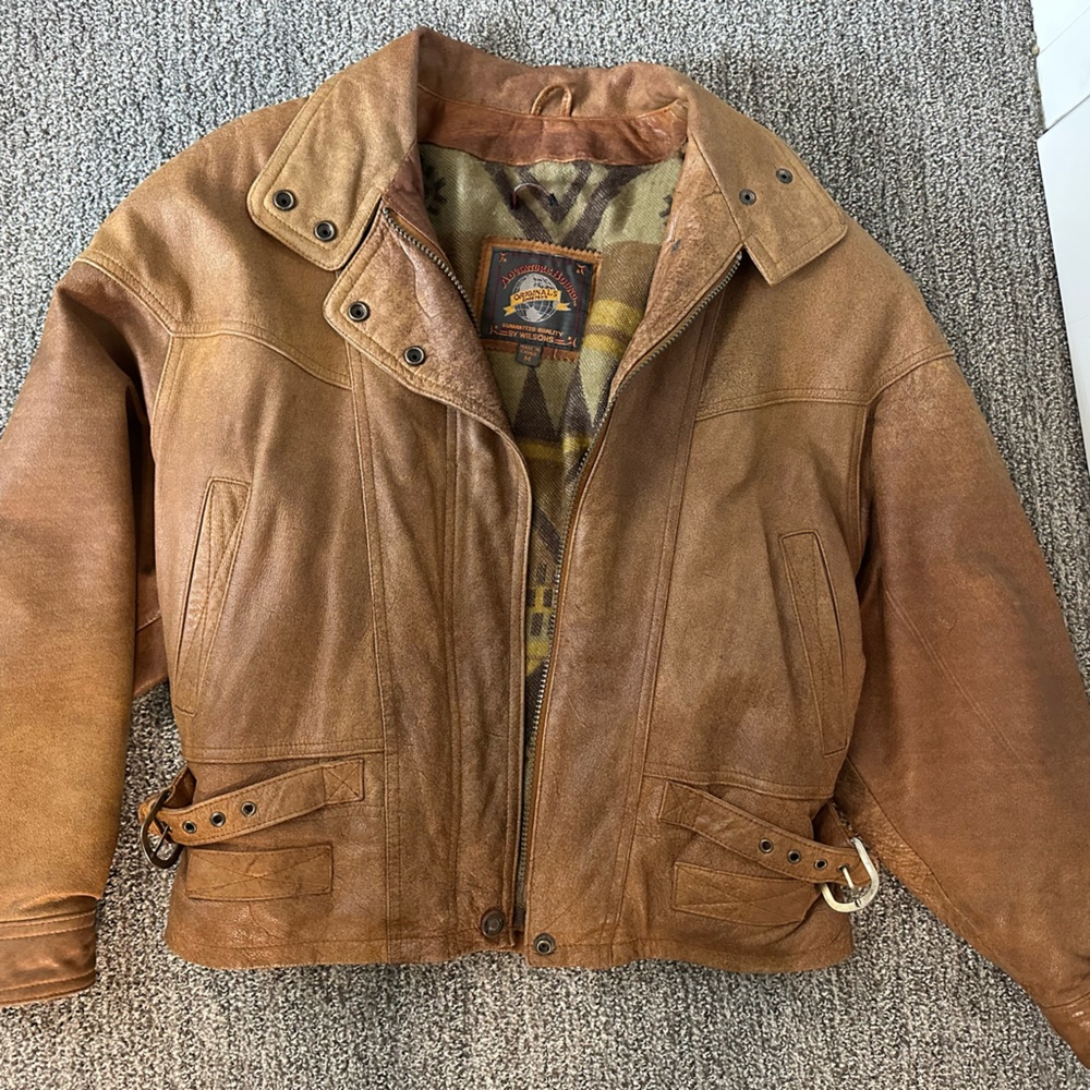 Rare Vintage Wilson’s leather Moto bomber jacket